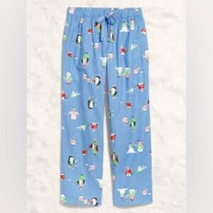 Old Navy Flannel Pajama Pants w/Christmas Yeti & Penguin Print